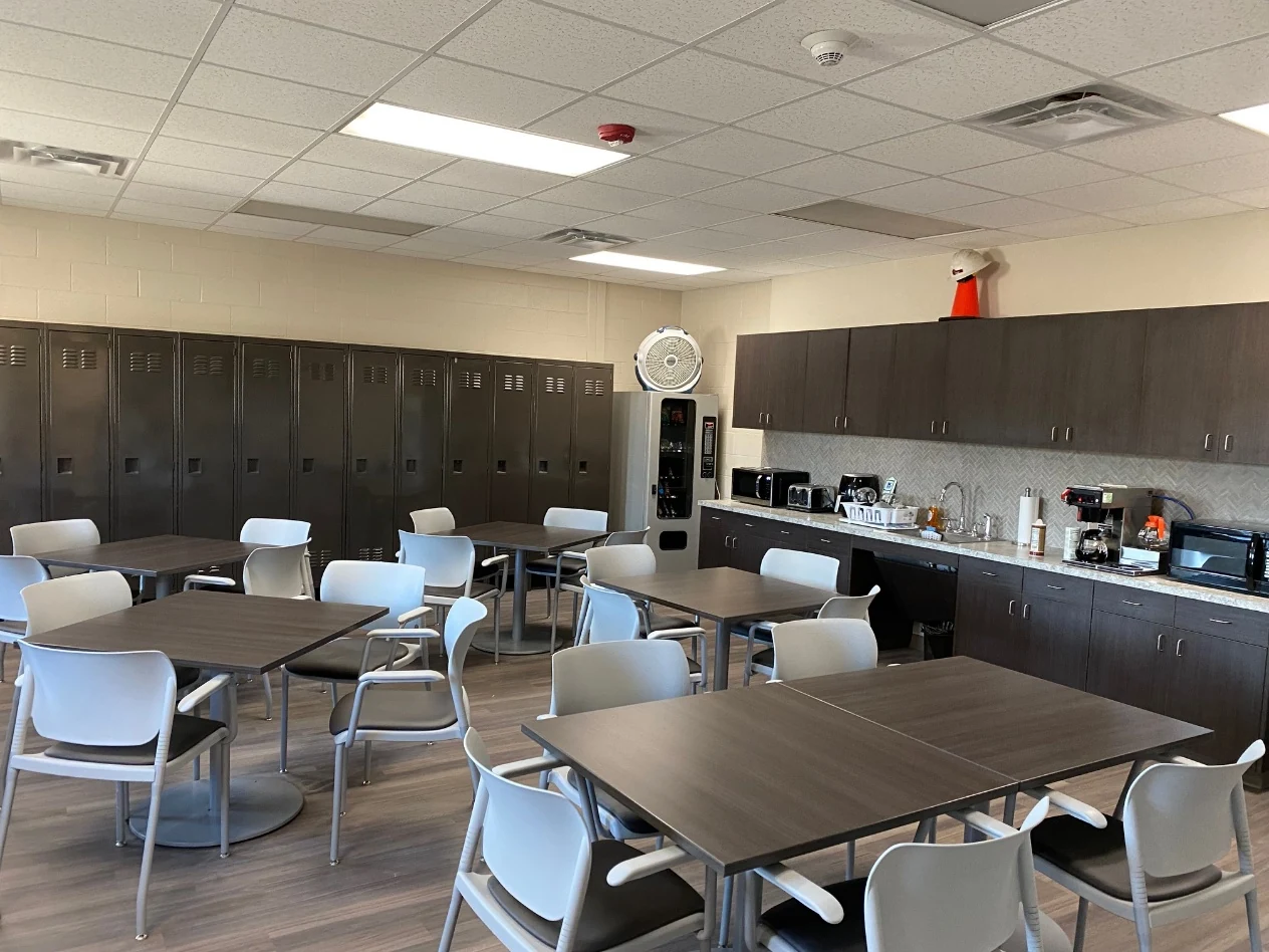 Completed commercial break room and staff space