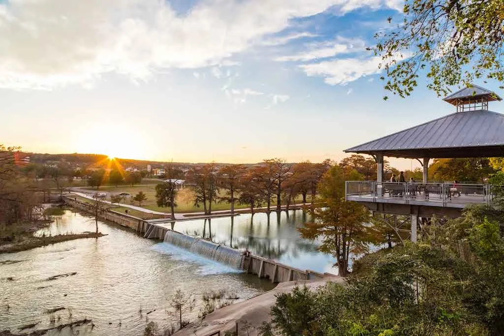 Texas Hill Country landscape at sunset